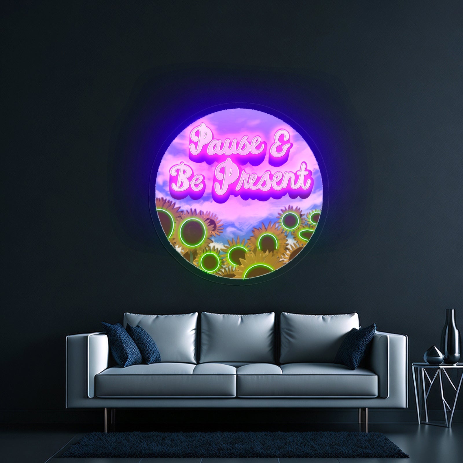 Pause Be Present Positivity Artwork Aesthetic Neon Signs - Shineneon