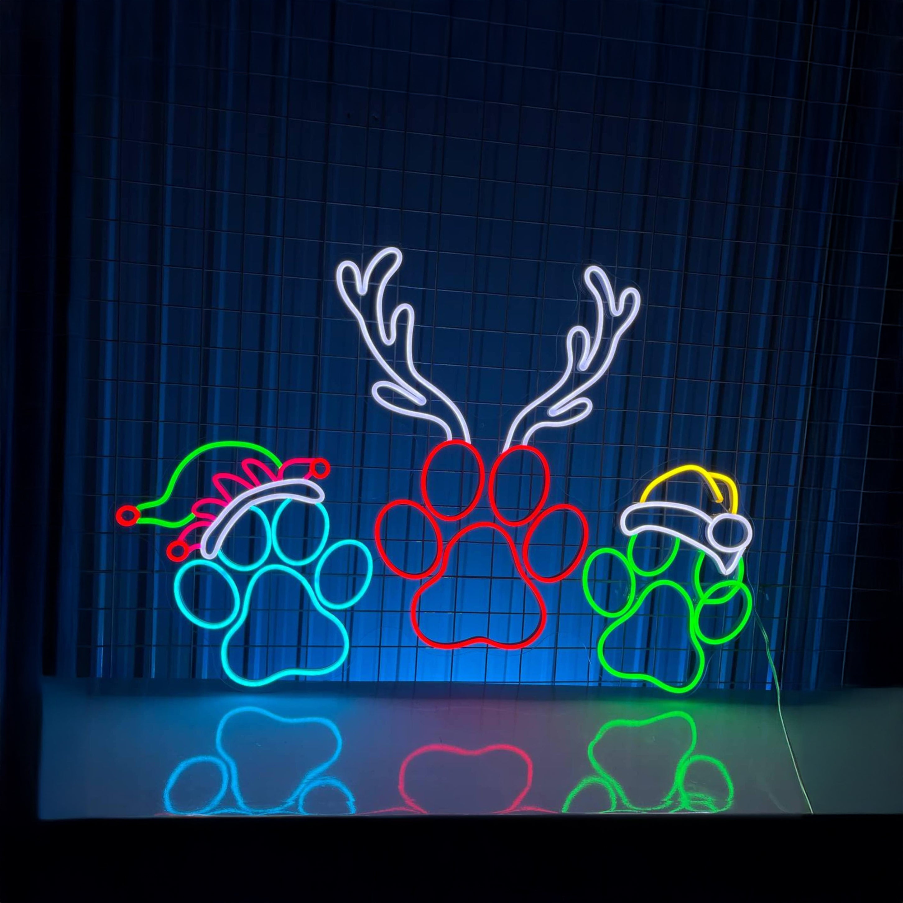 Paw Merry Christmas Neon Sign Animal Room Wall Art Decor | Shineneon