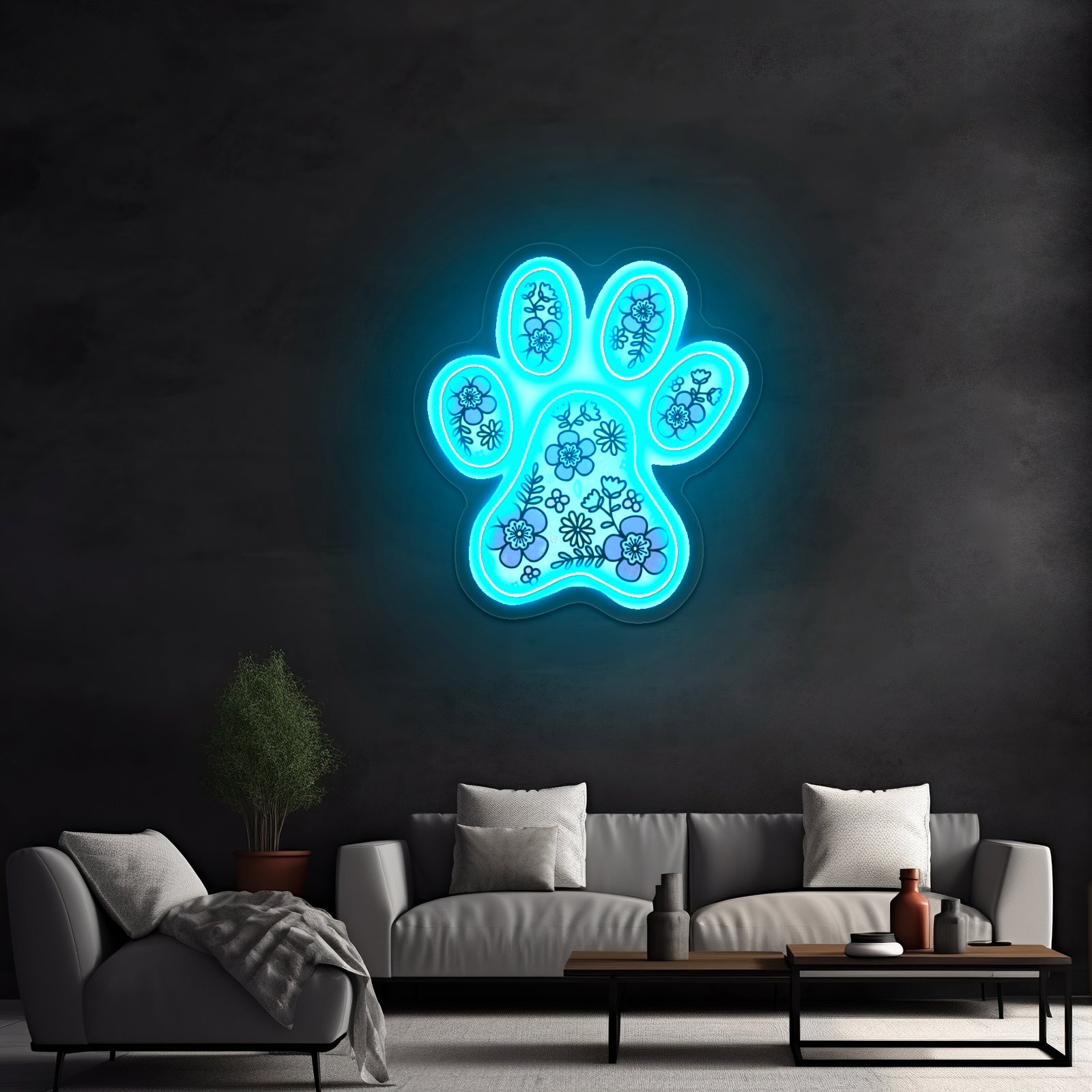 Paw Print Artwork Neon Sign Art