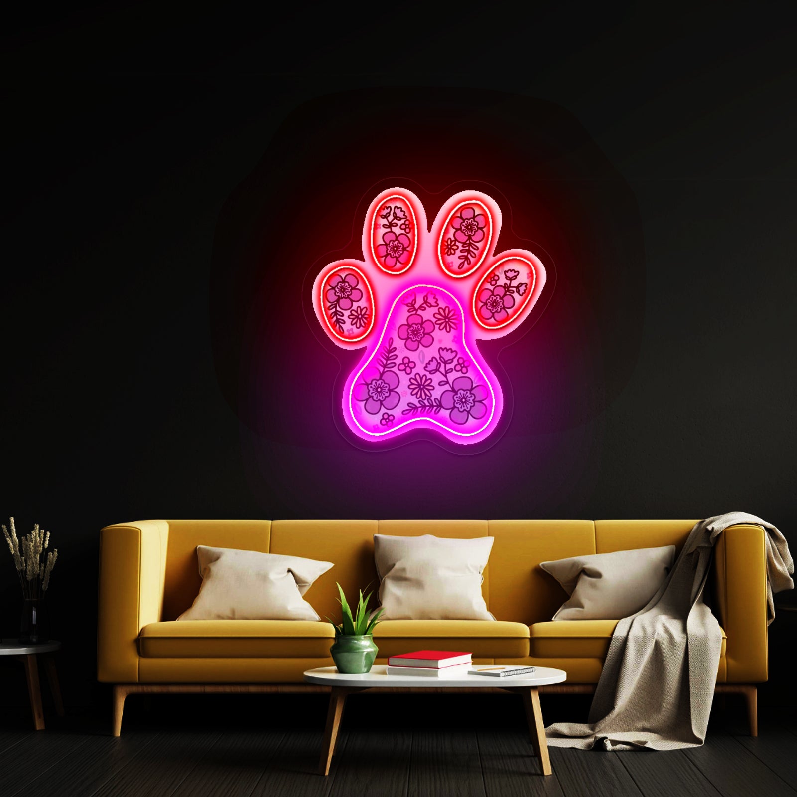 Paw Print Artwork Neon Sign Art