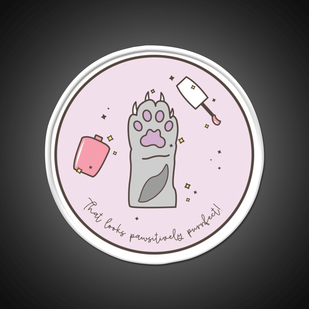 Pawsitively Purrfect Cat Paw Nail Salon Led Neon Sign Rgb Color - Shineneon