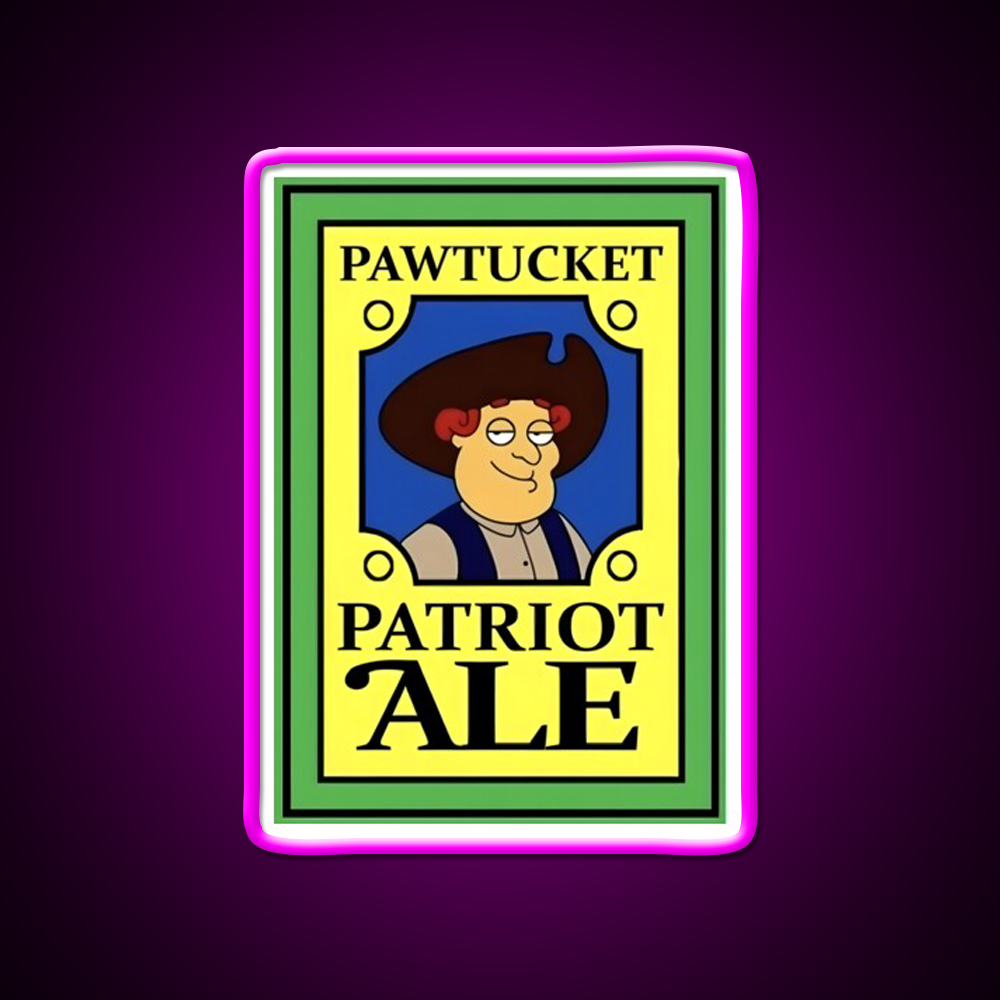 Pawtucket Patriot Ale Beer Bar Decor Led Neon Sign Rgb Color - Neon sign mounted on wall in room