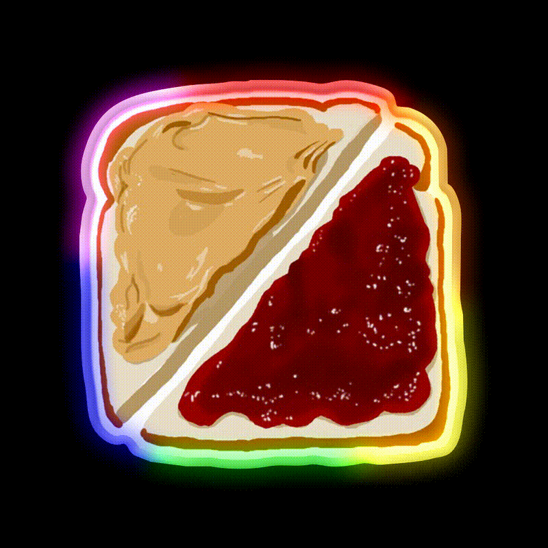 Pb And J Snack Food Led Neon Sign For Snack Room Rgb Color - LED neon sign close-up detail