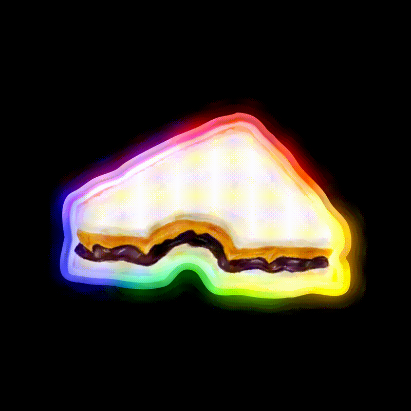 Pb J Snack Food Led Neon Sign Rgb Color - LED neon sign close-up detail