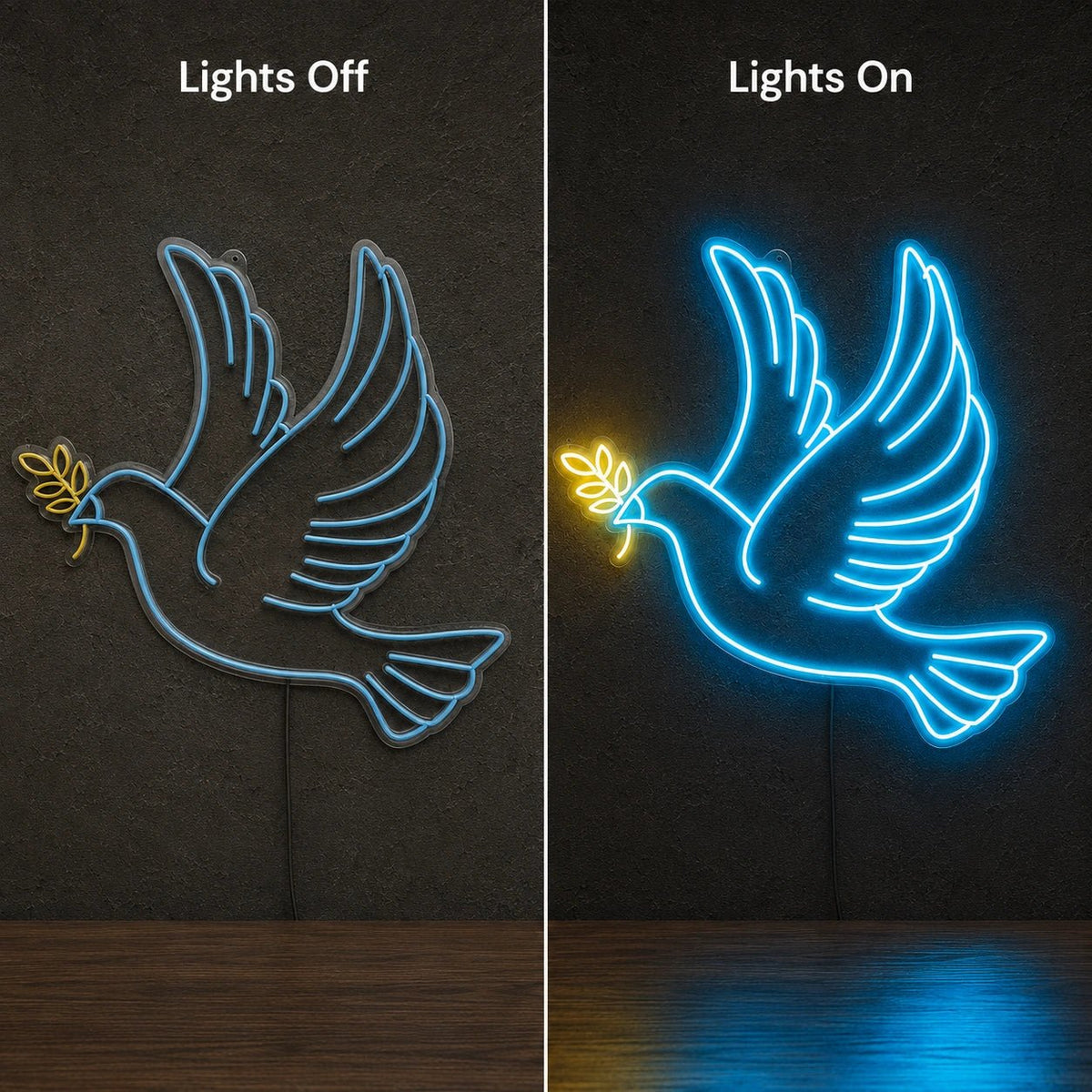 Peace Dove In Flight LED Neon Sign - Shineneon