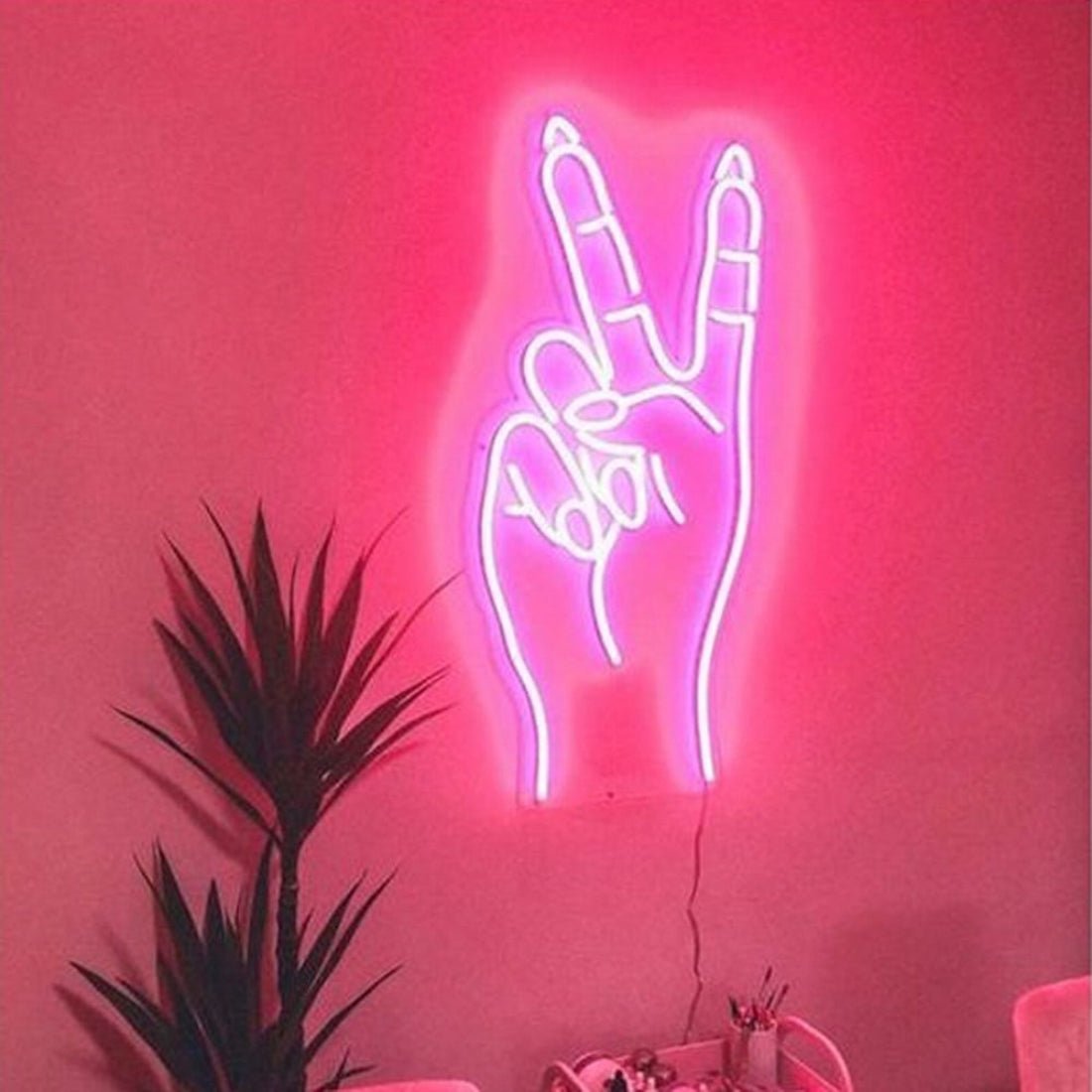 Peace Gesture Led Sign Business Neon Sign - Shineneon