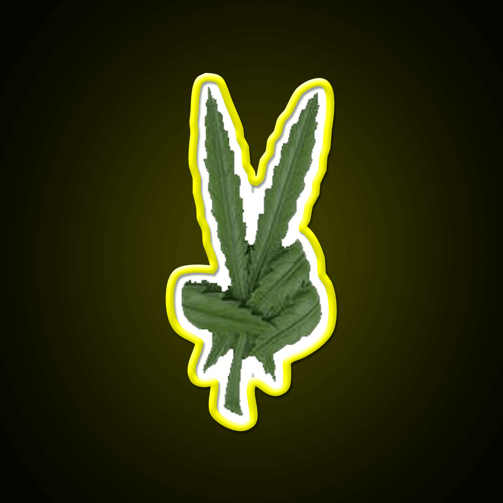 Peace Leaf Hemp Inspired Green Leaf Led Neon Sign Rgb Color - Shineneon