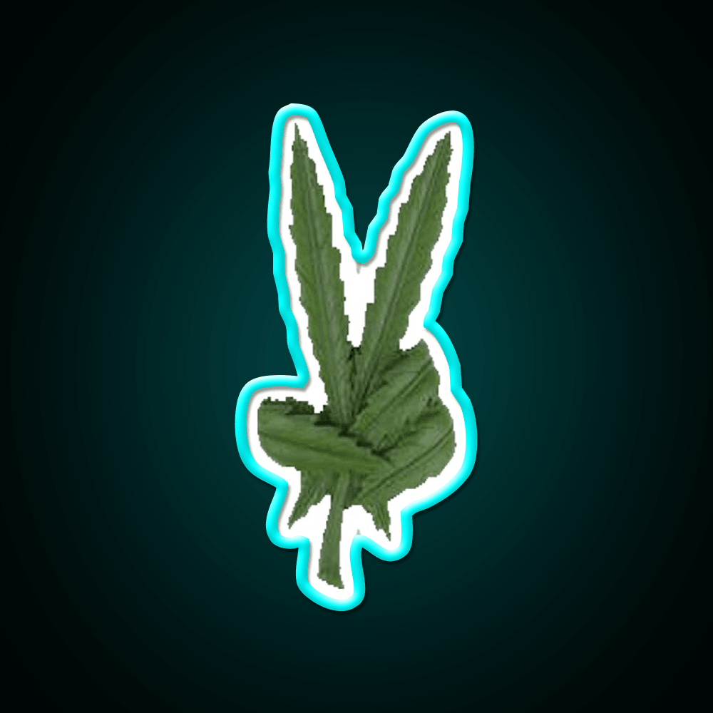 Peace Leaf Hemp Inspired Green Leaf Led Neon Sign Rgb Color - Shineneon