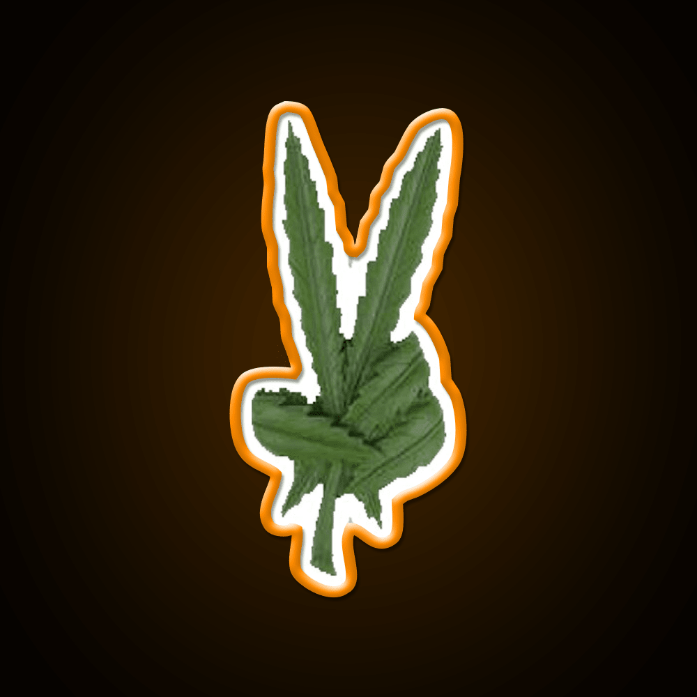 Peace Leaf Hemp Inspired Green Leaf Led Neon Sign Rgb Color - Shineneon