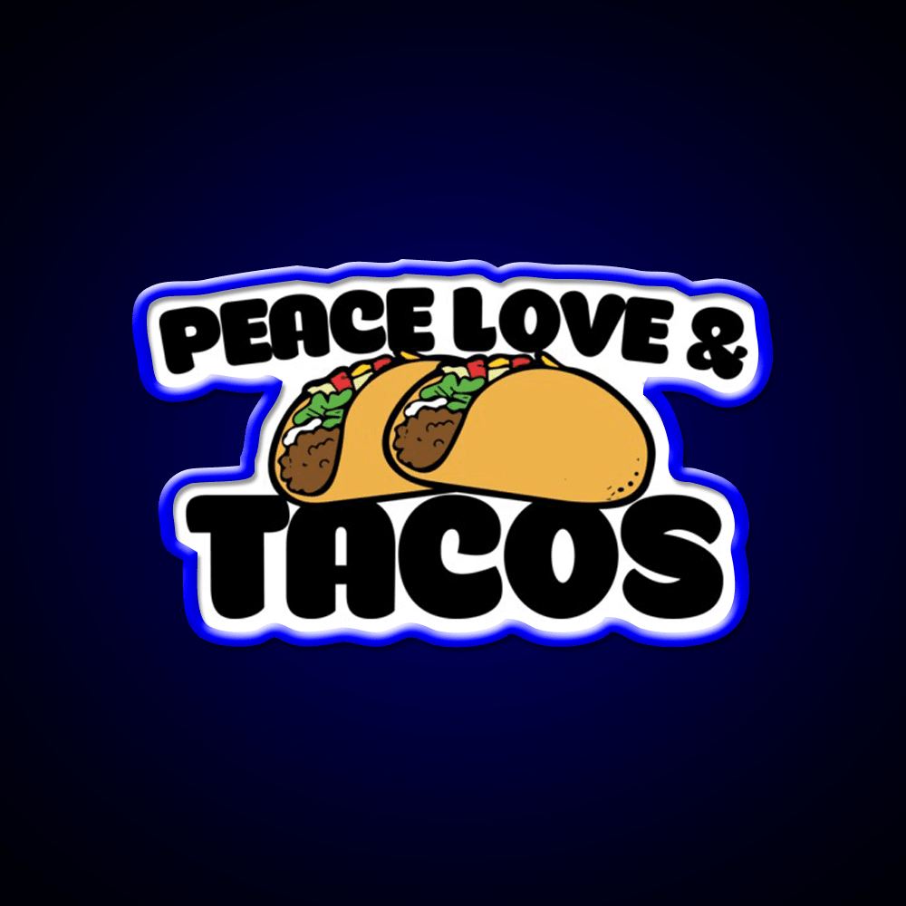 Peace Love And Taco Led Neon Sign Mexican Food Sign Rgb Color - Shineneon