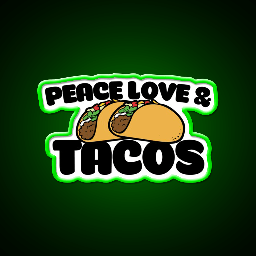 Peace Love And Taco Led Neon Sign Mexican Food Sign Rgb Color - Shineneon