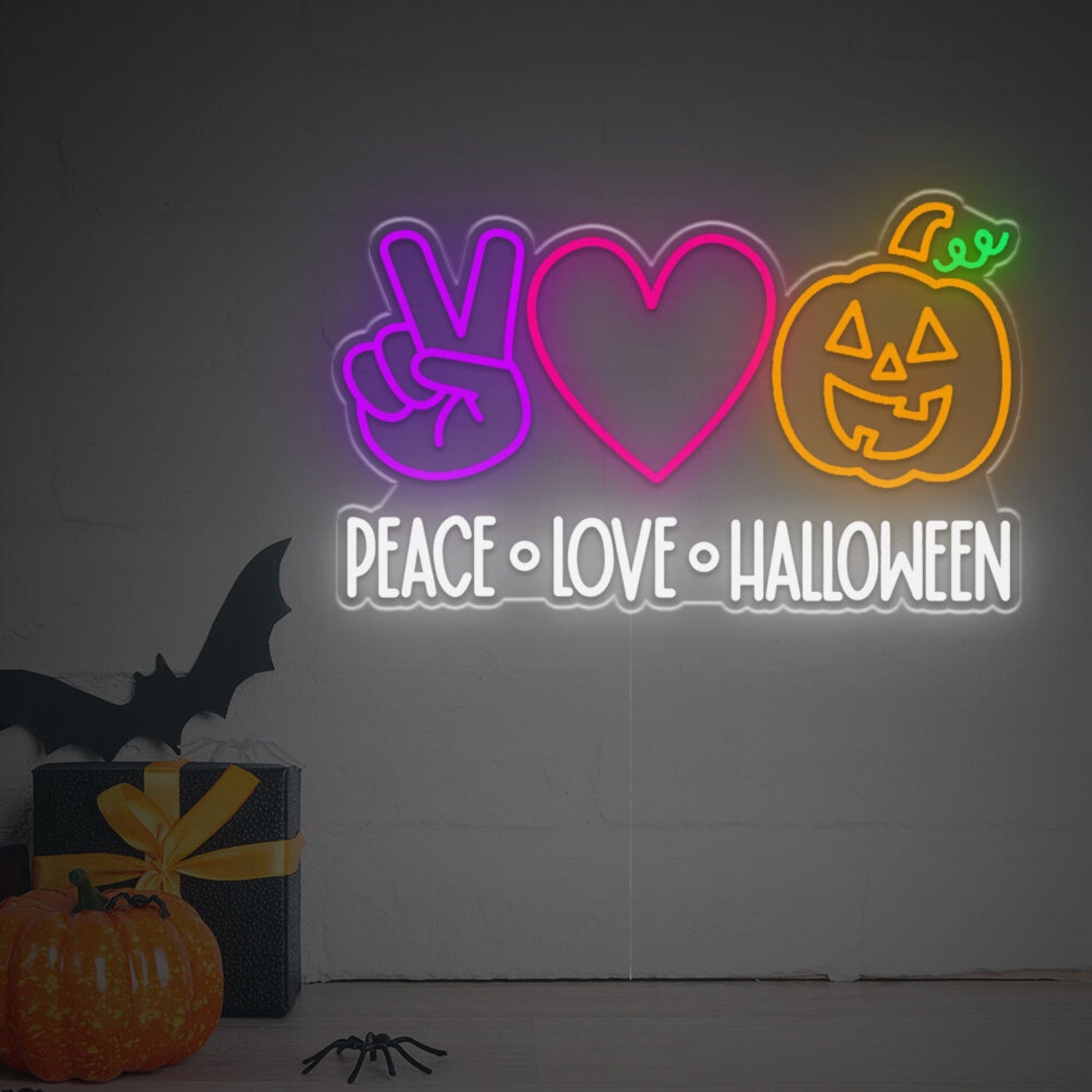 Peace Love Halloween Led Neon Sign | Shineneon