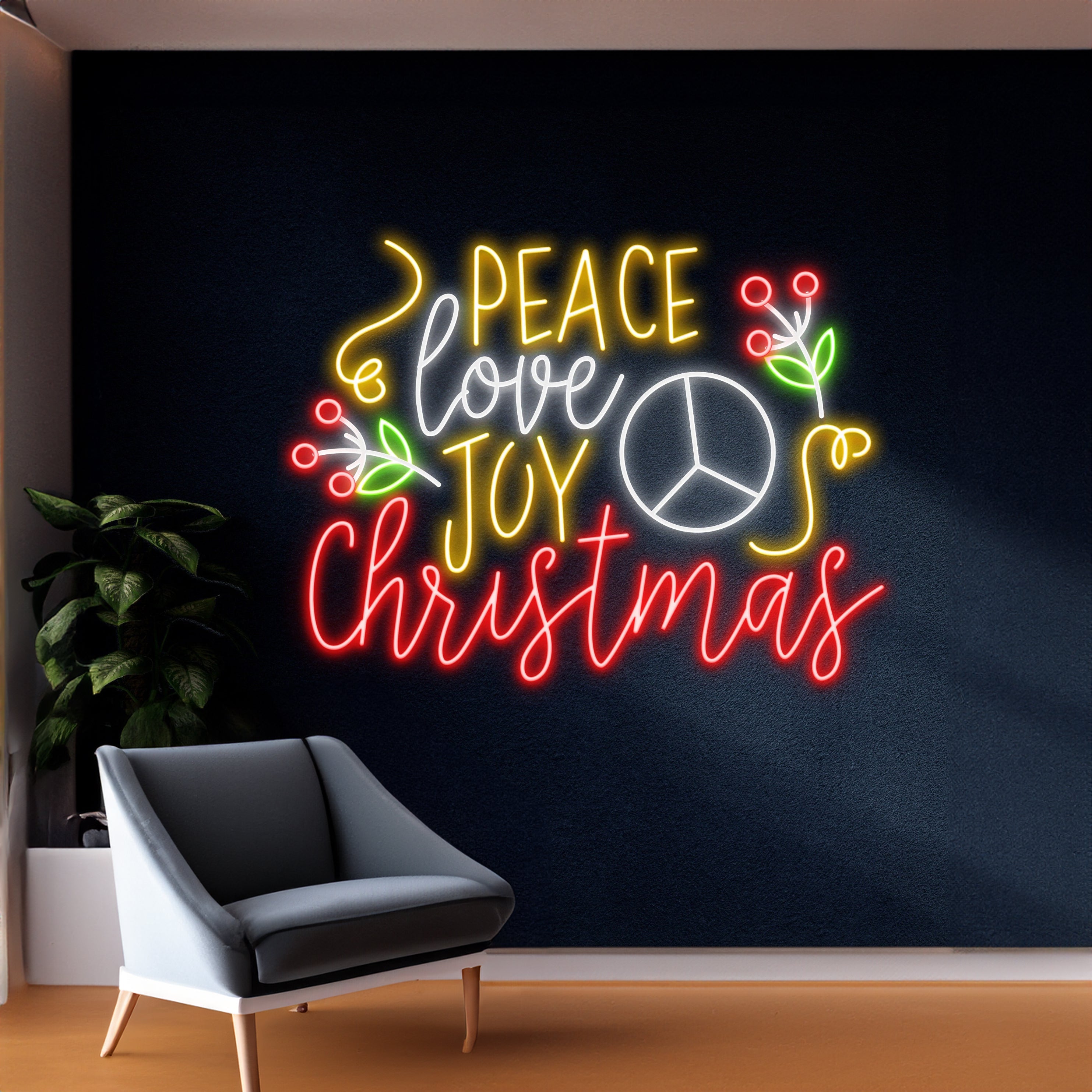 Peace Love Joy Christmas Neon Sign | Shineneon