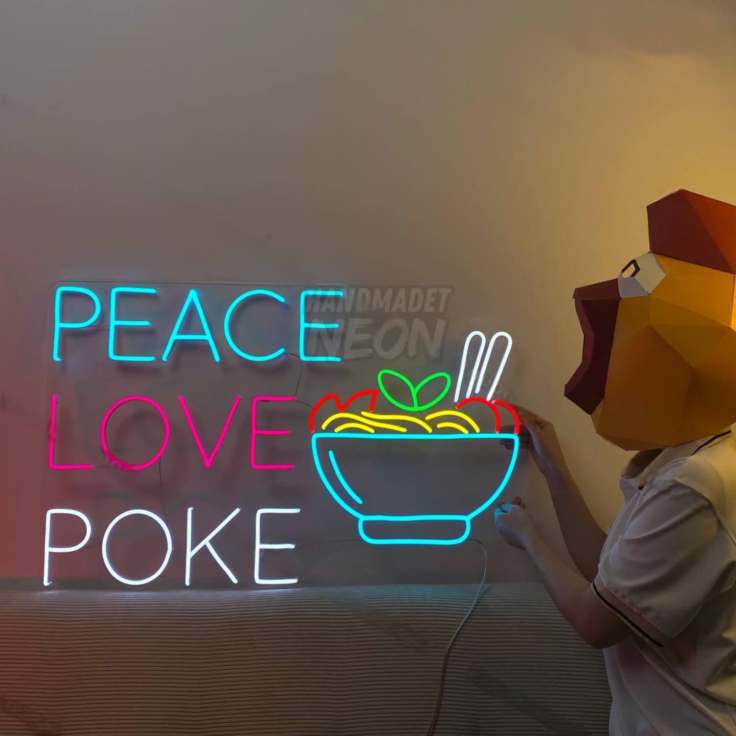 Peace Love Poke Led Neon Sign Food Led Neon Sign | Shineneon