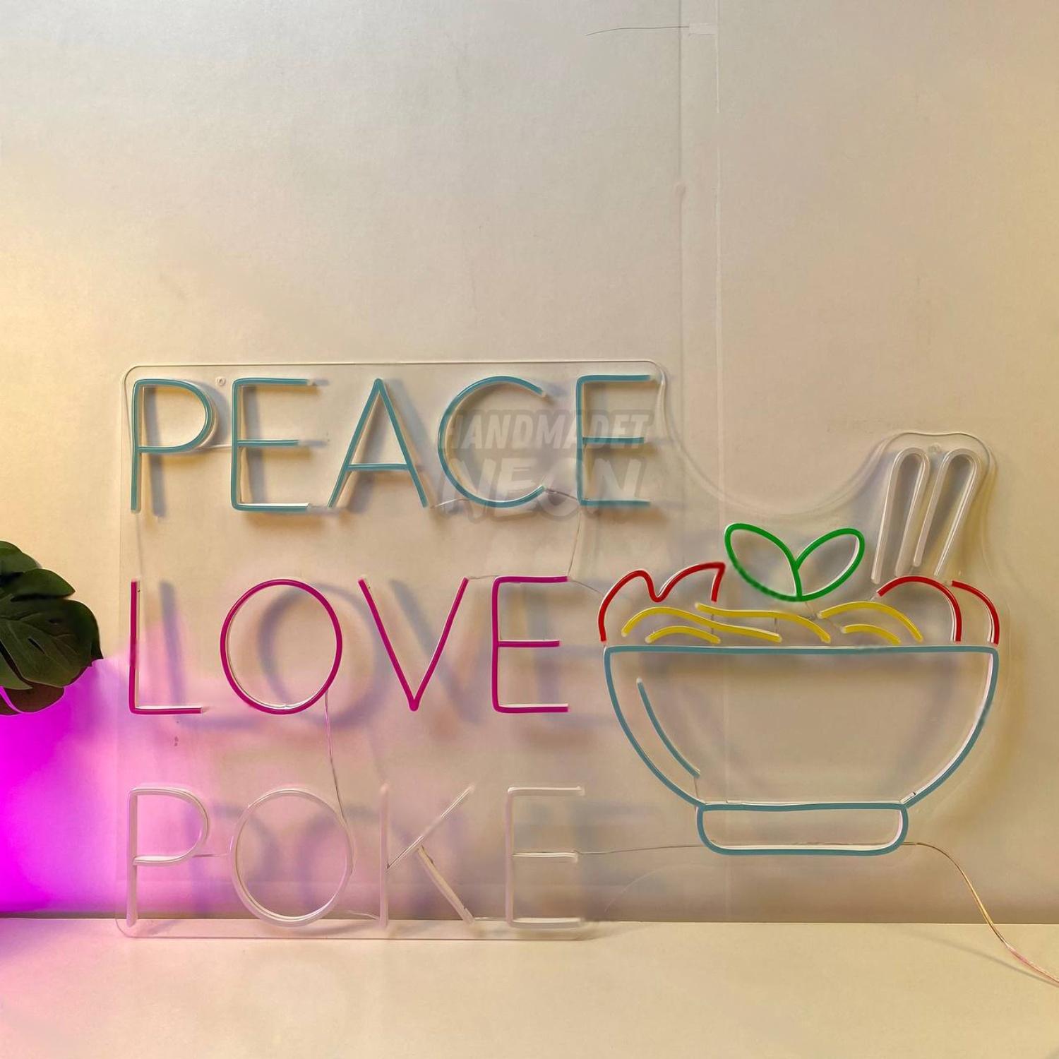 Peace Love Poke Led Neon Sign Food Led Neon Sign | Shineneon