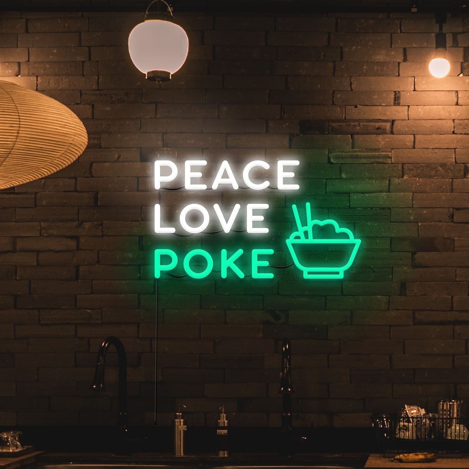 Peace Love Poke Led Neon Signs Wall Art Neon Led Sign | Shineneon