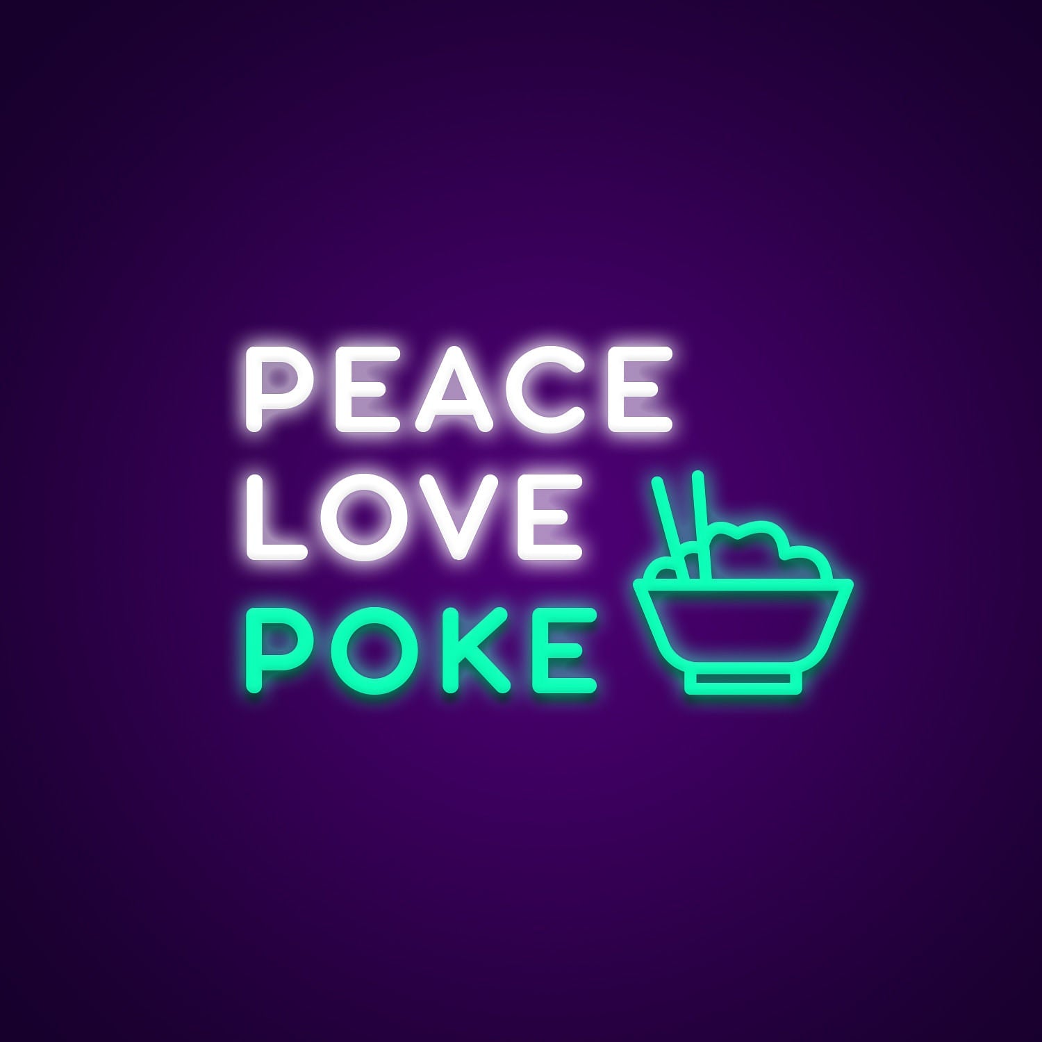 Peace Love Poke Led Neon Signs Wall Art Neon Led Sign | Shineneon