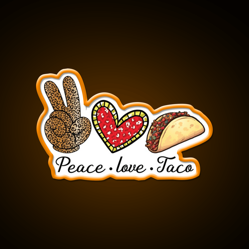 Peace Love Taco Led Neon Sign Mexican Food Sign Rgb Color - Shineneon