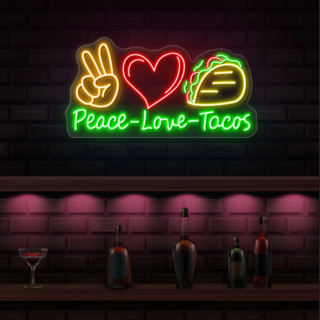 Peace Love Tacos Led Neon Sign | Shineneon
