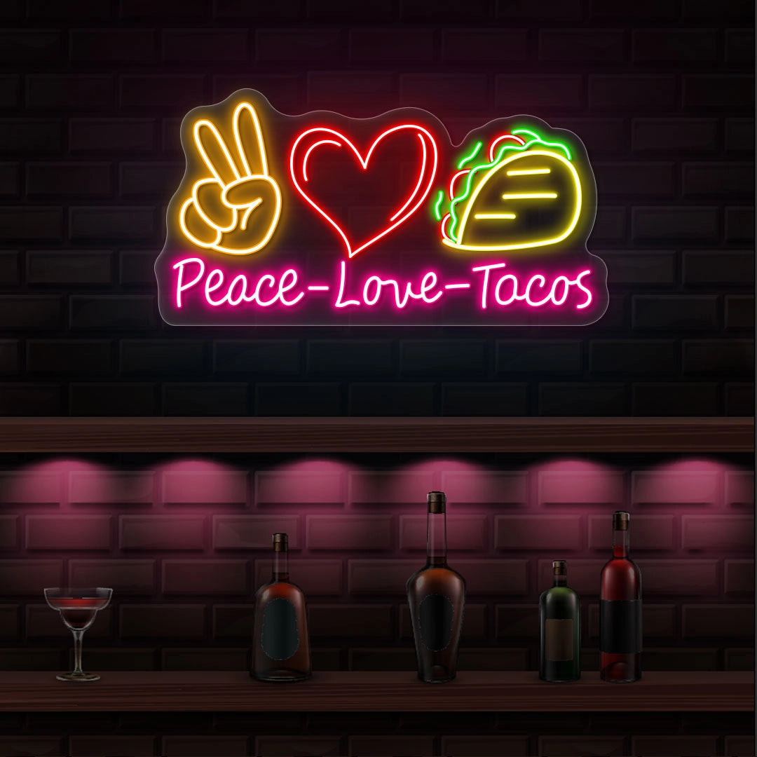 Peace Love Tacos Led Neon Sign | Shineneon