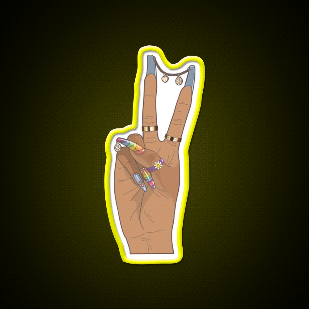 Peace Nail Salon Led Neon Sign Rgb Color - Custom LED neon sign front view