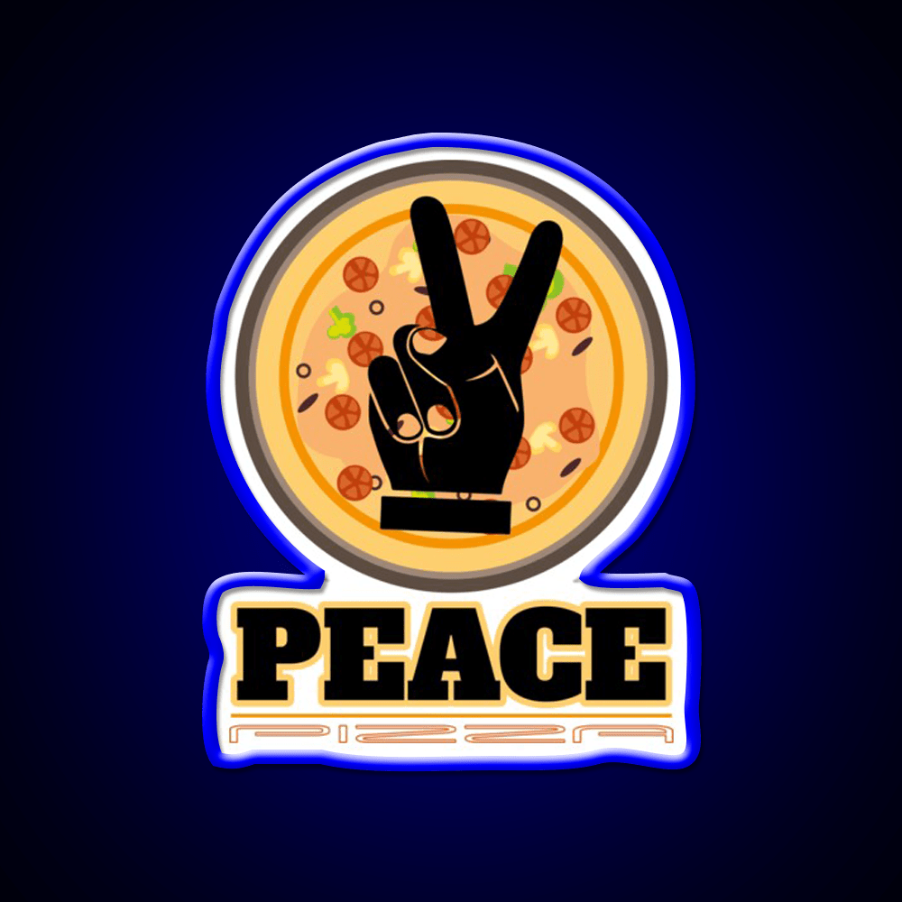 Peace Pizza Fast Food Led Neon Sign For Burger Place Rgb Color - Shineneon