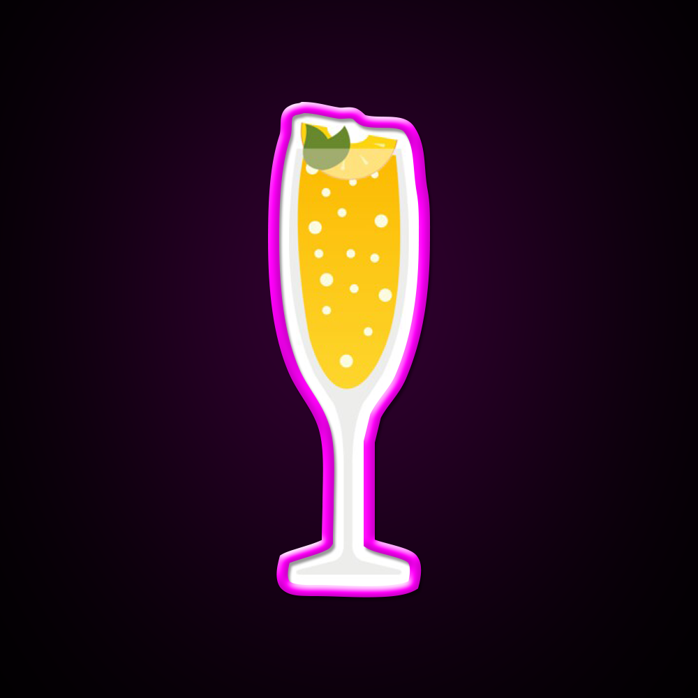 Peach Bellini Cocktail Bar Decor Led Neon Sign Rgb Color - Neon sign mounted on wall in room