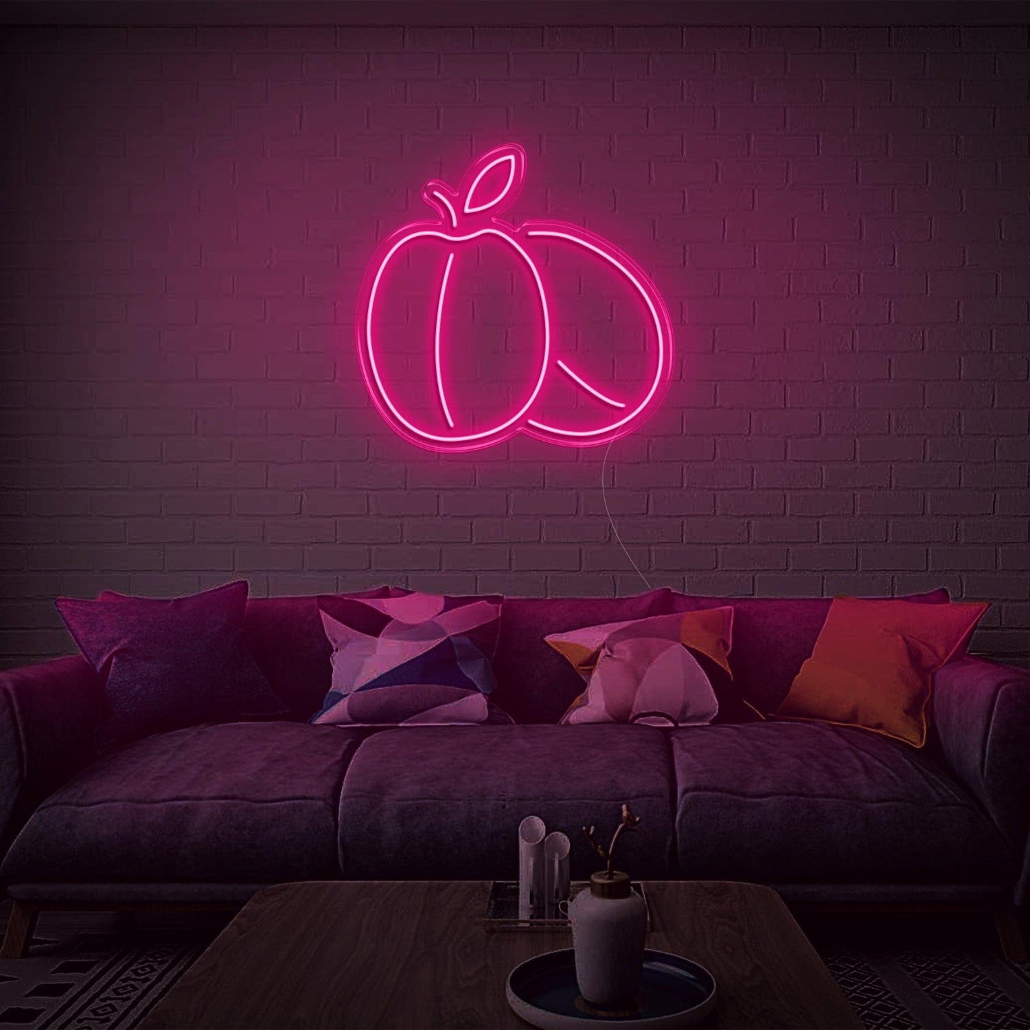 Peach V2 Red Apple Led Neon Sign For Indoor And Commercial Decor | Shineneon