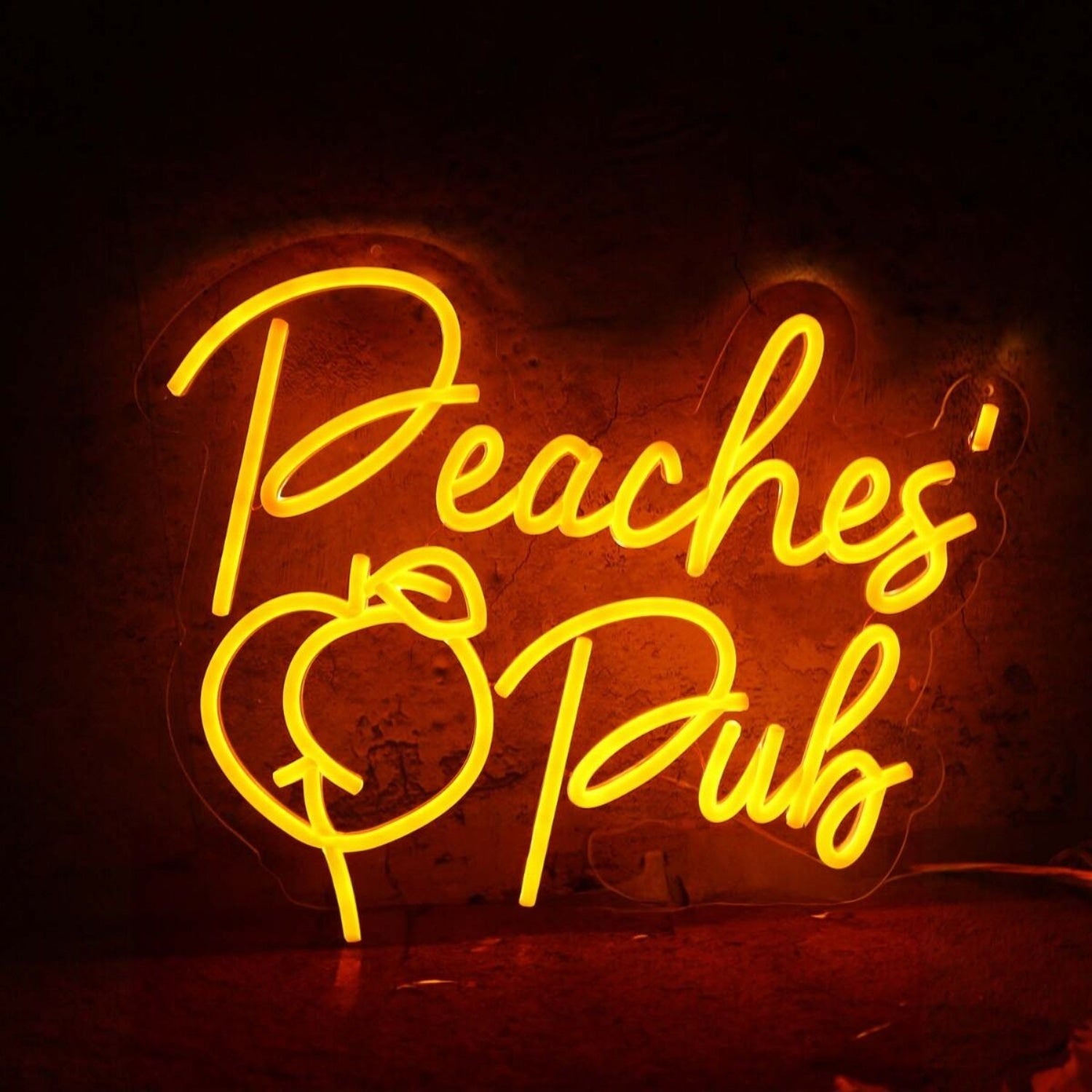 Peaches Pub Orange Led Neon Sign - Shineneon
