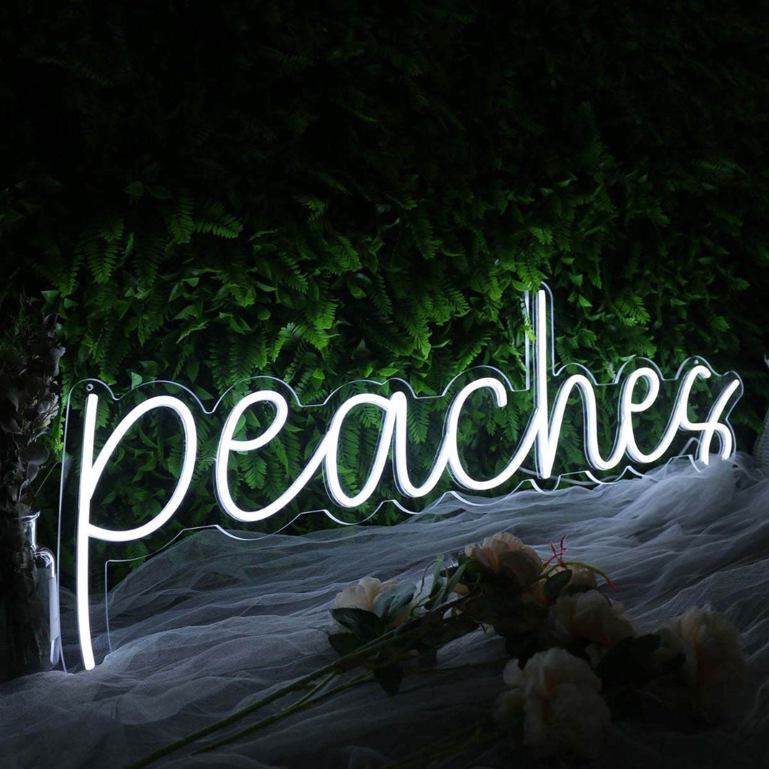 Peaches White Custom Led Neon Sign | Shineneon