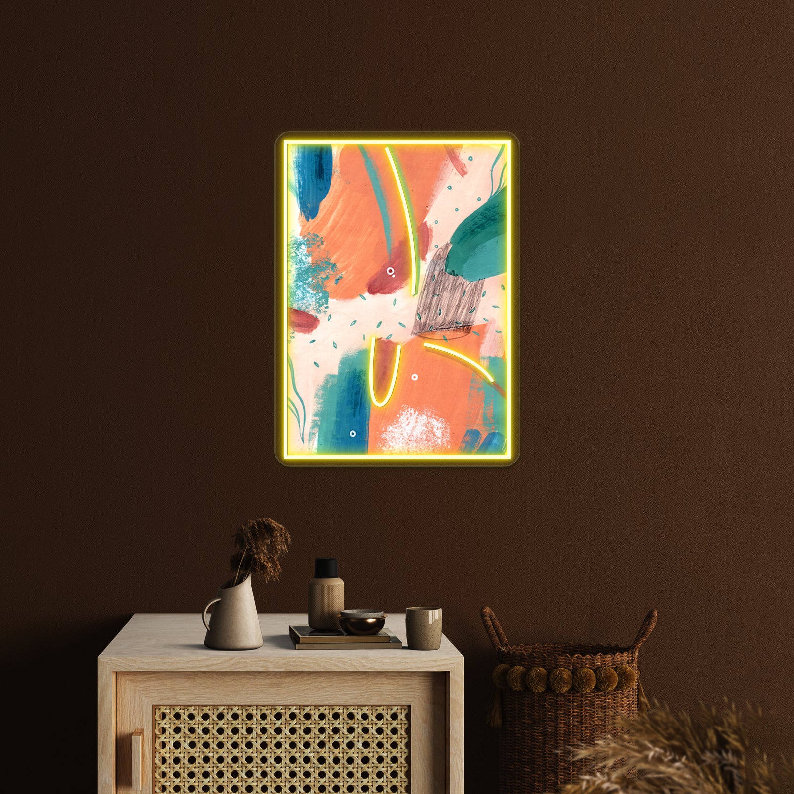 Peachy Abstraction No3 Wall Artwork Neon Signs | Shineneon