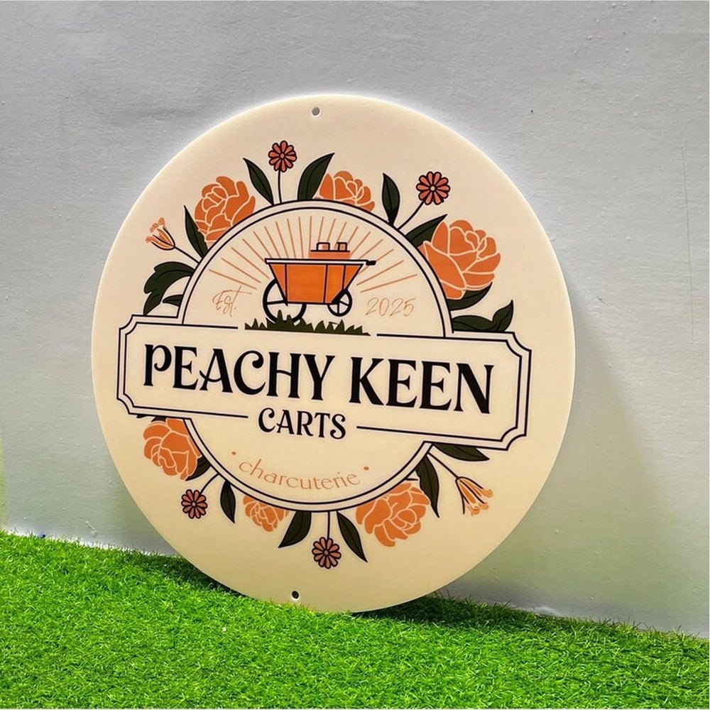 Peachy Keen Carts Acrylic Business Logo Sign - Shineneon