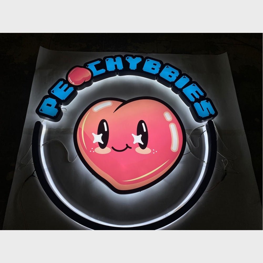Peachybbbies With Logo 3D Backlit Channel Letters Led Light Sign - Shineneon