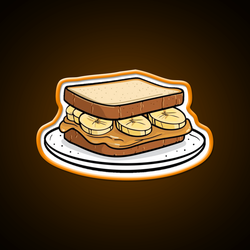 Peanut Butter And Banana Sandwich Snack Food Led Neon Sign Rgb Color - Shineneon