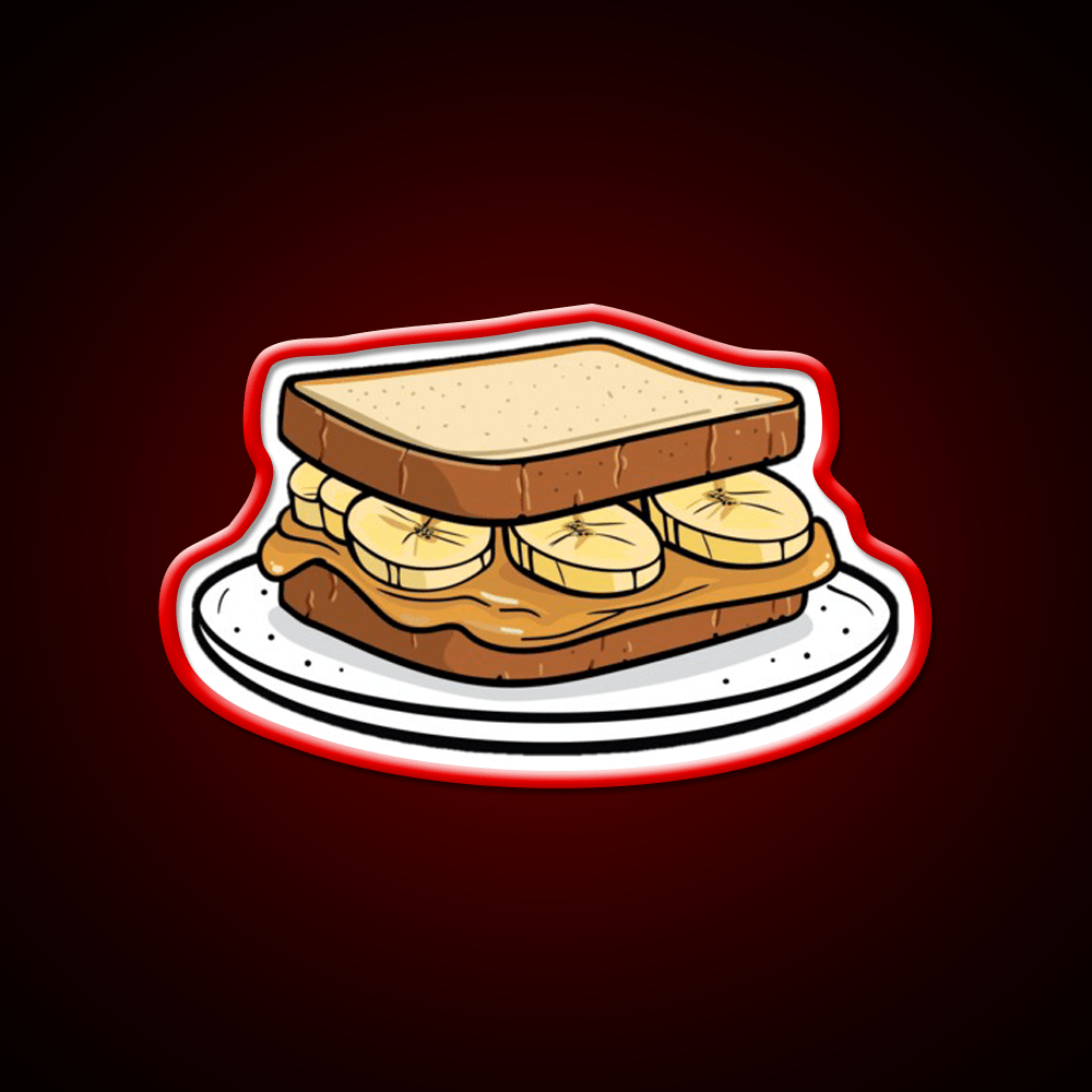 Peanut Butter And Banana Sandwich Snack Food Led Neon Sign Rgb Color - Shineneon