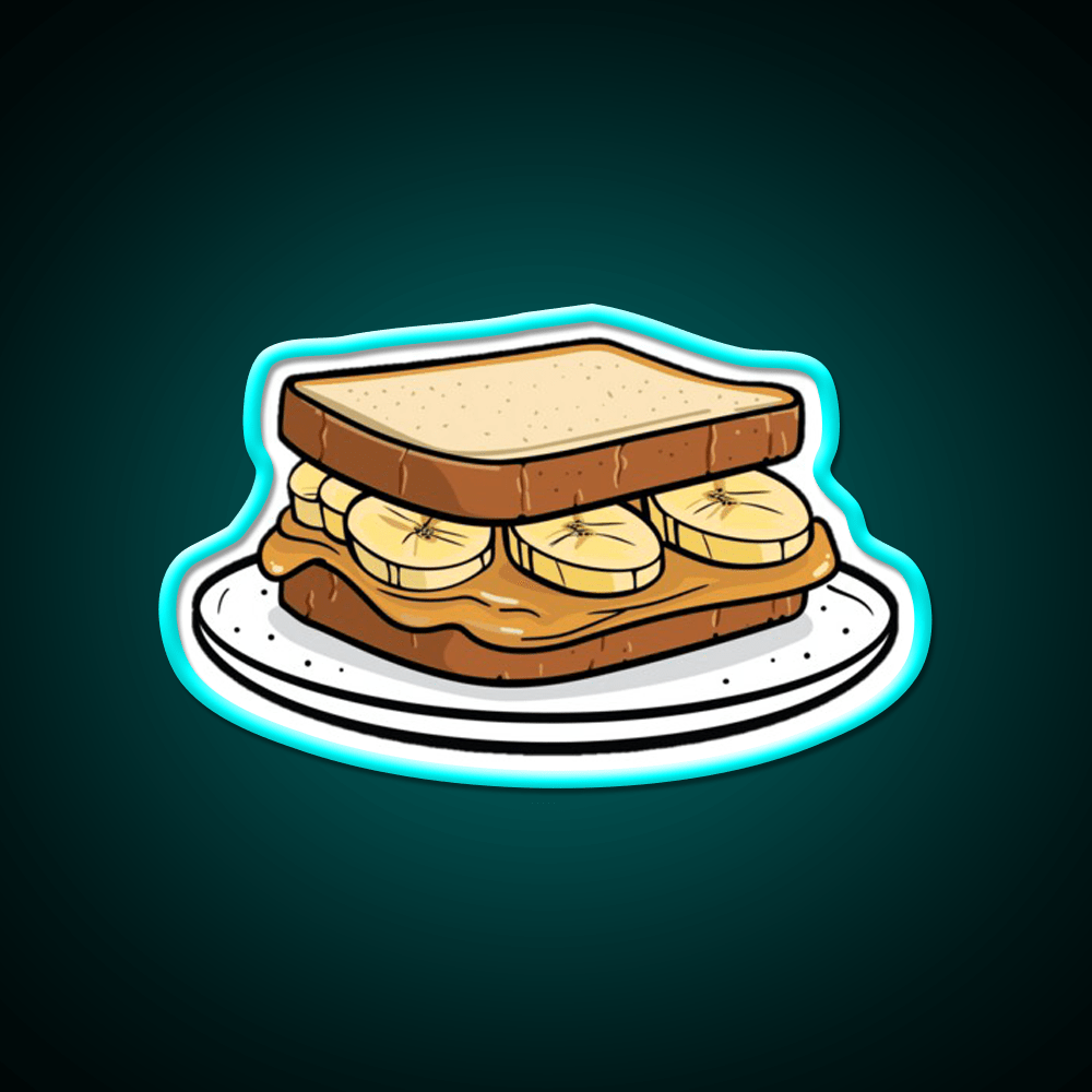 Peanut Butter And Banana Sandwich Snack Food Led Neon Sign Rgb Color - Shineneon