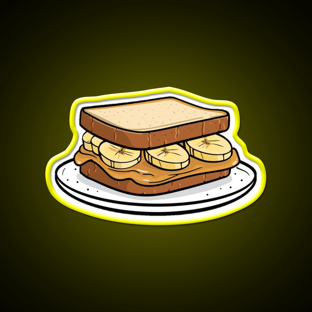 Peanut Butter And Banana Sandwich Snack Food Led Neon Sign Rgb Color - Shineneon