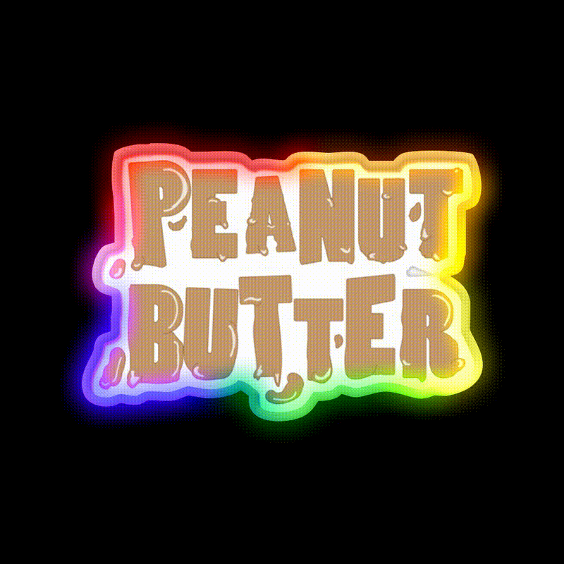 Peanut Butter Snack Food Led Neon Sign For Snack Room Rgb Color - LED neon sign close-up detail