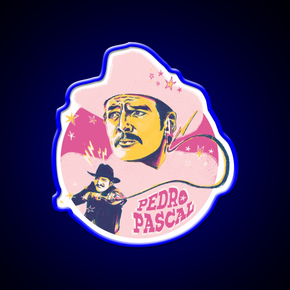 Pedro Pascal As Agent Whiskey Drink Bar Led Neon Sign Rgb Color