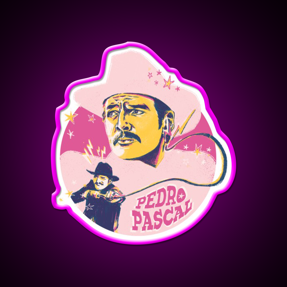 Pedro Pascal As Agent Whiskey Drink Bar Led Neon Sign Rgb Color