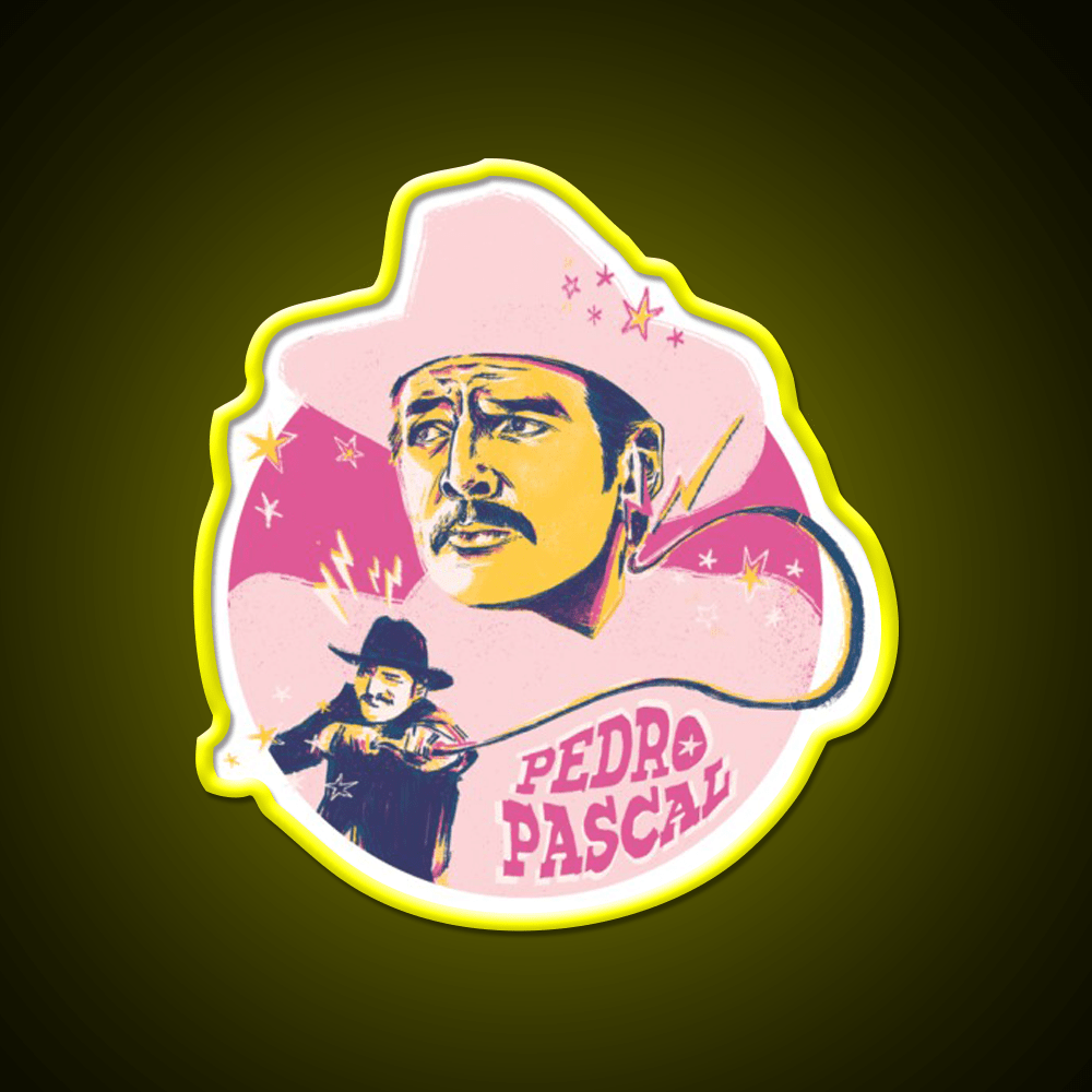 Pedro Pascal As Agent Whiskey Drink Bar Led Neon Sign Rgb Color - Shineneon