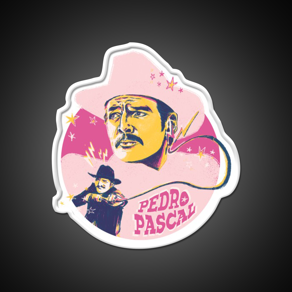 Pedro Pascal As Agent Whiskey Drink Bar Led Neon Sign Rgb Color