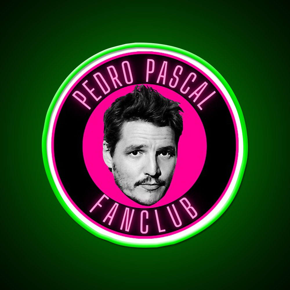 Pedro Pascal Fanclub Whiskey Drink Bar Led Neon Sign Rgb Color