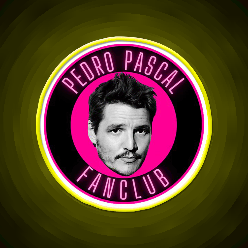 Pedro Pascal Fanclub Whiskey Drink Bar Led Neon Sign Rgb Color
