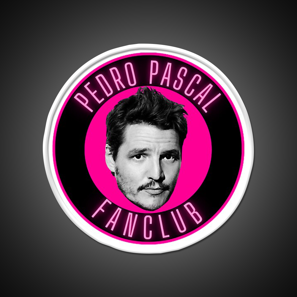 Pedro Pascal Fanclub Whiskey Drink Bar Led Neon Sign Rgb Color