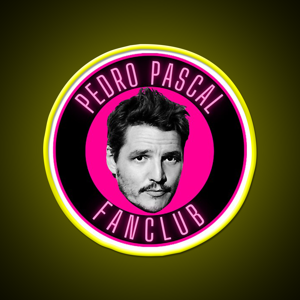 Pedro Pascal Fanclub Whiskey Drink Bar Led Neon Sign Rgb Color
