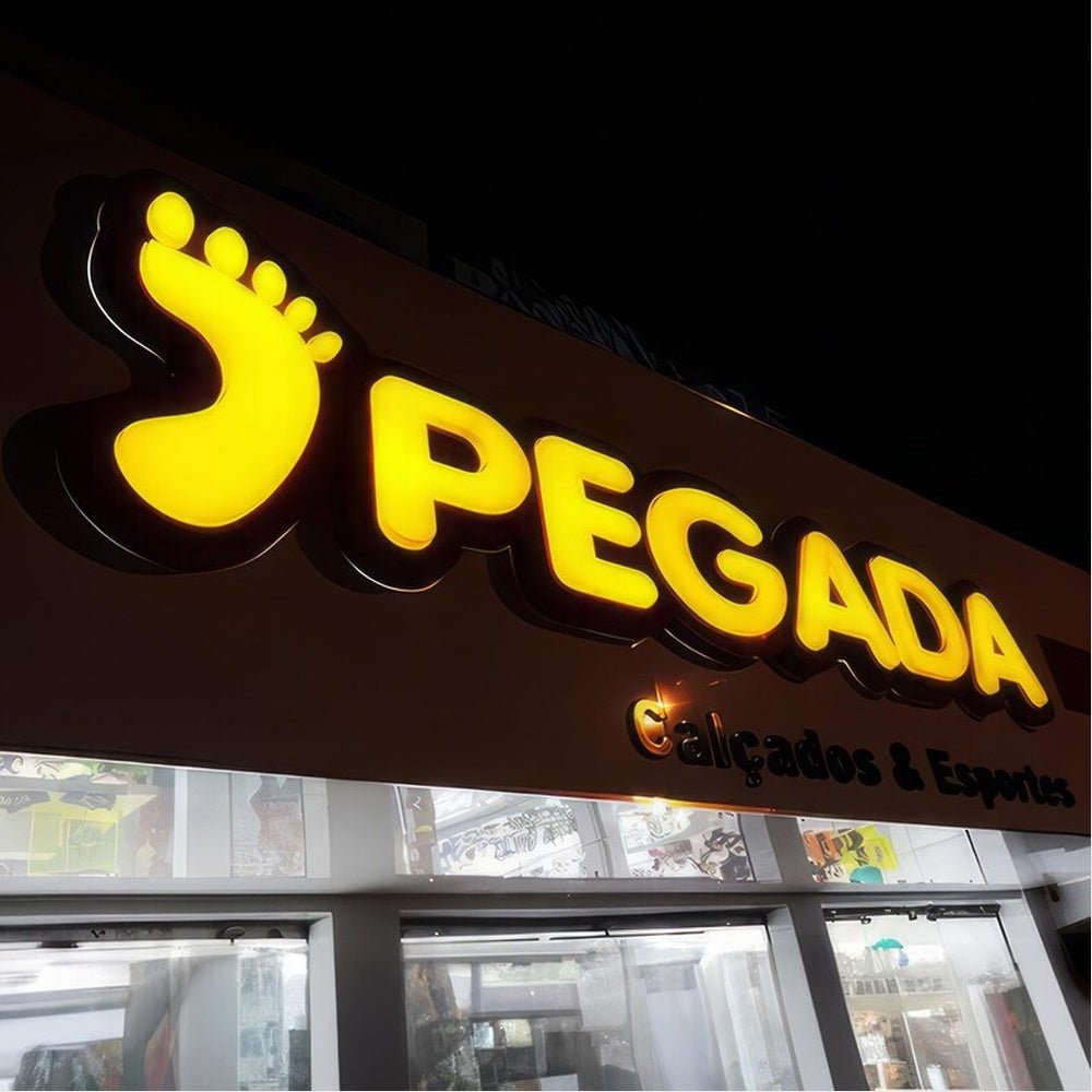 Pegada 3D Frontlit And Backlit Channel Letter Led Light Sign - Shineneon