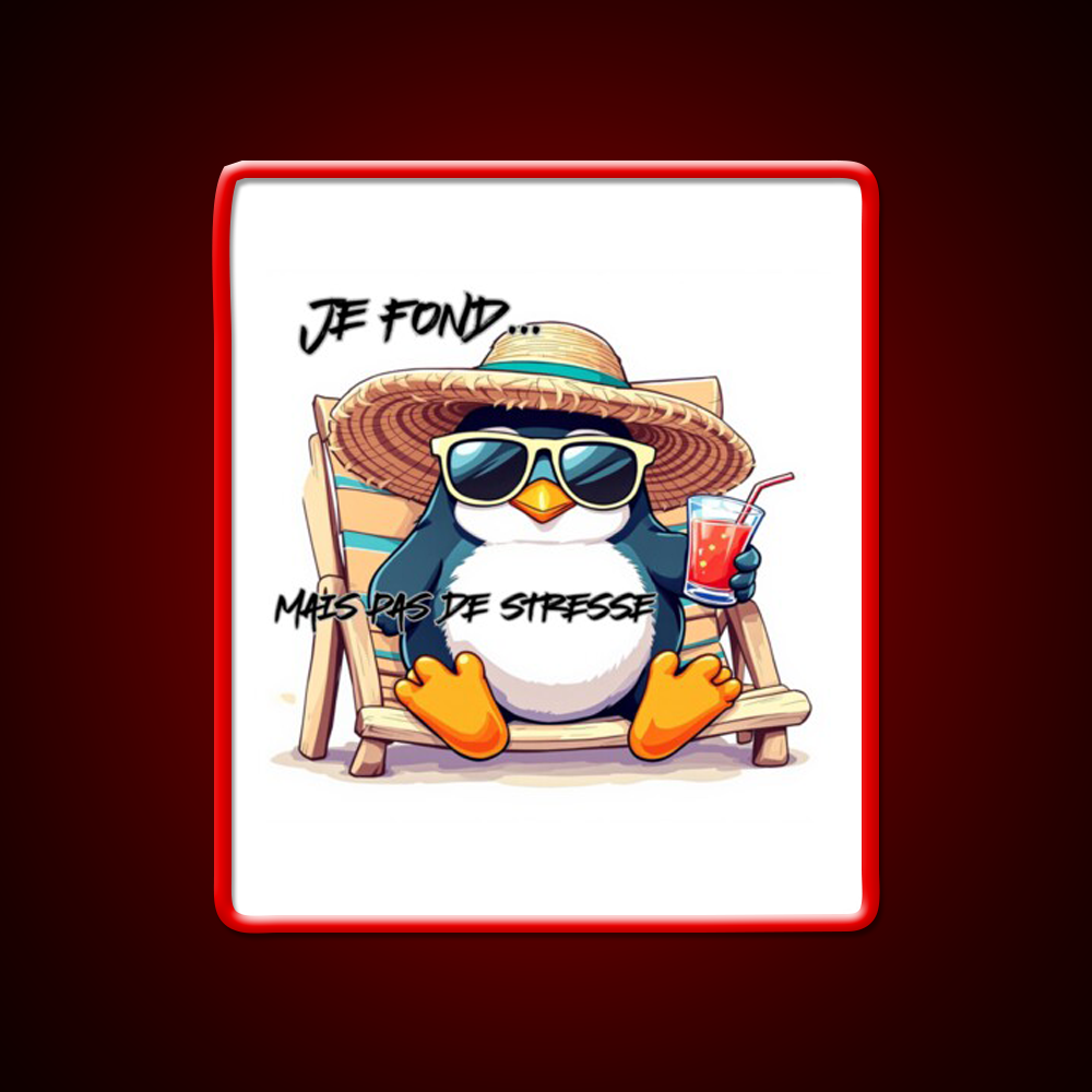 Penguin On Vacation Cocktail Bar Decor Led Neon Sign Rgb Color - LED neon sign view 10