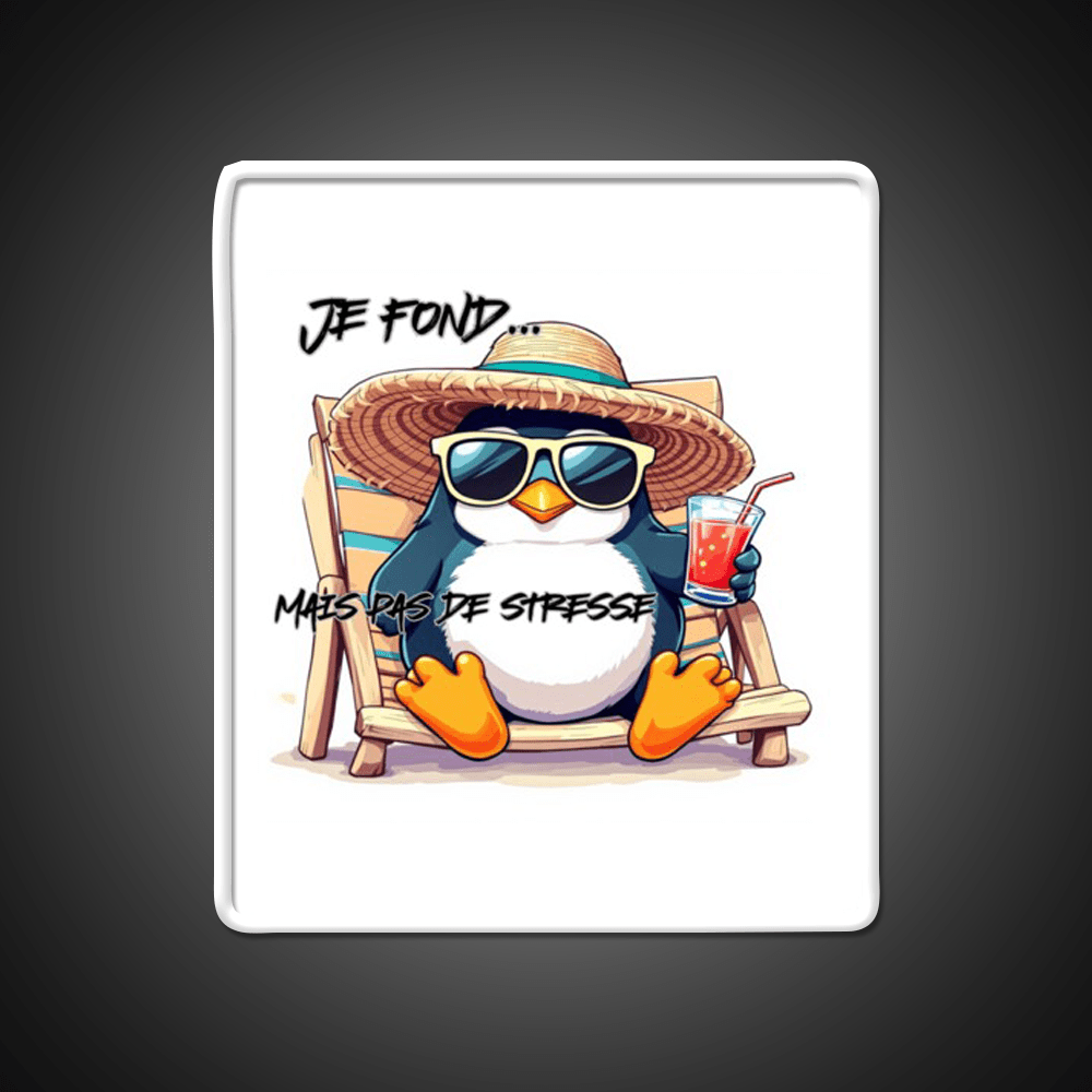Penguin On Vacation Cocktail Bar Decor Led Neon Sign Rgb Color - Shineneon
