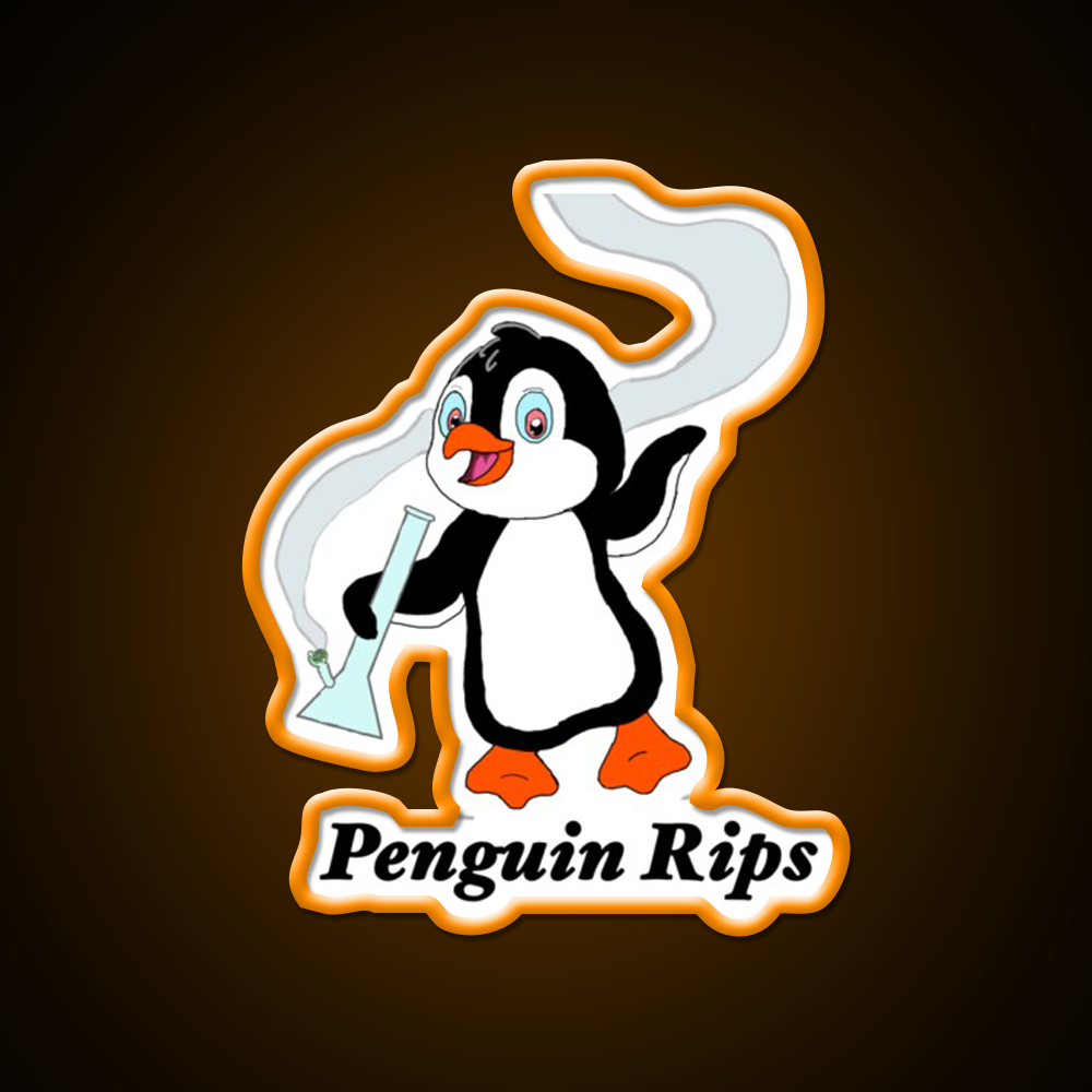 Penguin Rips Hemp Inspired Green Leaf Led Neon Sign Rgb Color - LED neon sign view 6